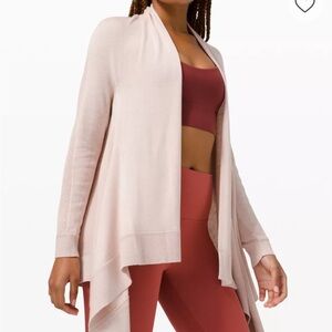 Lululemon Cashlu Knit Wrap Cardigan Women’s Size 10 Pink Open Front Sweater